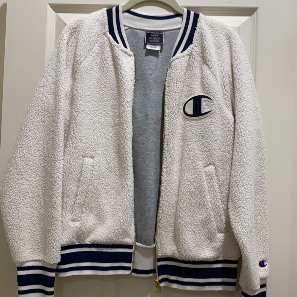 Champion Sherpa Varsity Bomber Jacket Size Small